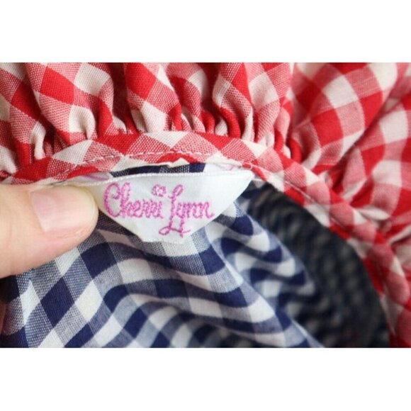 VINTAGE 1970s 70s WOMEN'S RED & BLUE PLAID NIGHTGOWN - CHERRI LYNN - SMALL - Picture 8 of 8